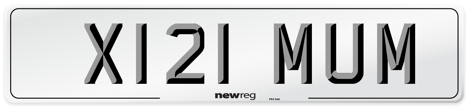 X121 MUM Number Plate from New Reg